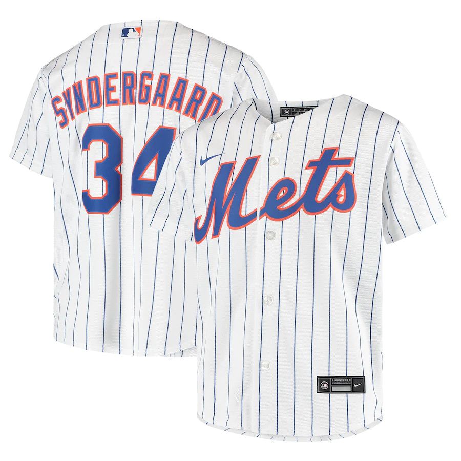 Youth New York Mets #34 Noah Syndergaard Nike White Home Replica Player MLB Jerseys